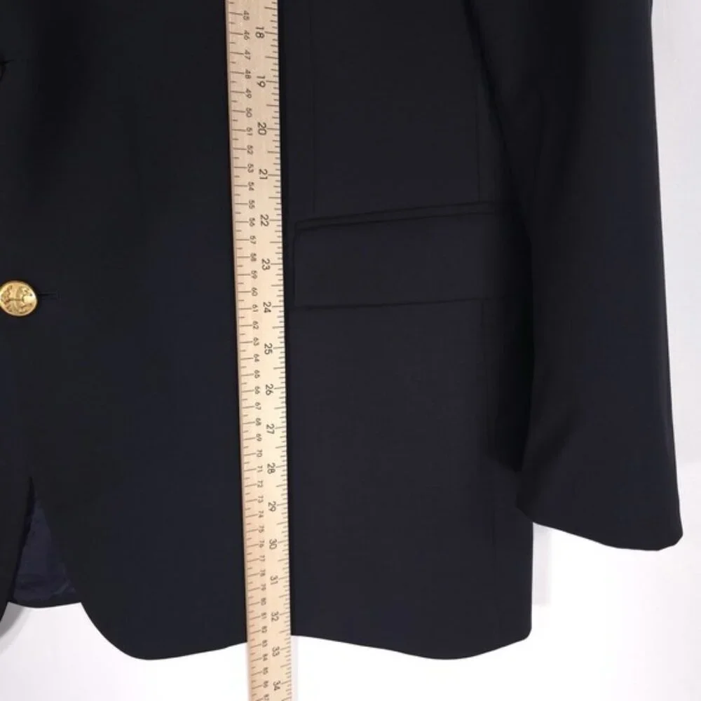 BROOKS‎ BROTHERS Men's Blazer 48L Regent 100% WOOL Black ITALY MADE Gold Button